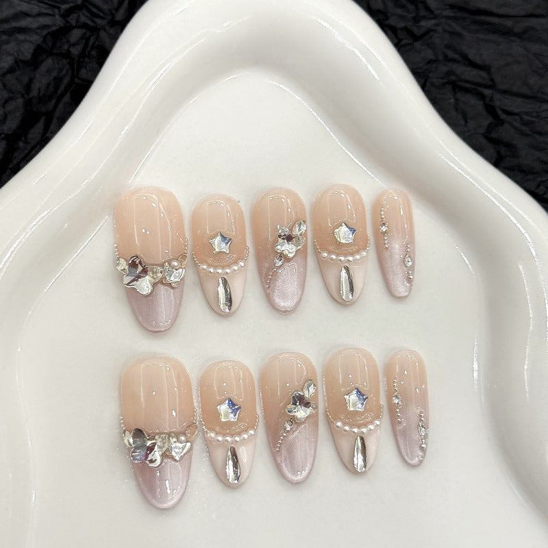 Nails 277-Light Moonlight Cat Eye Heart Whitening Nail Art