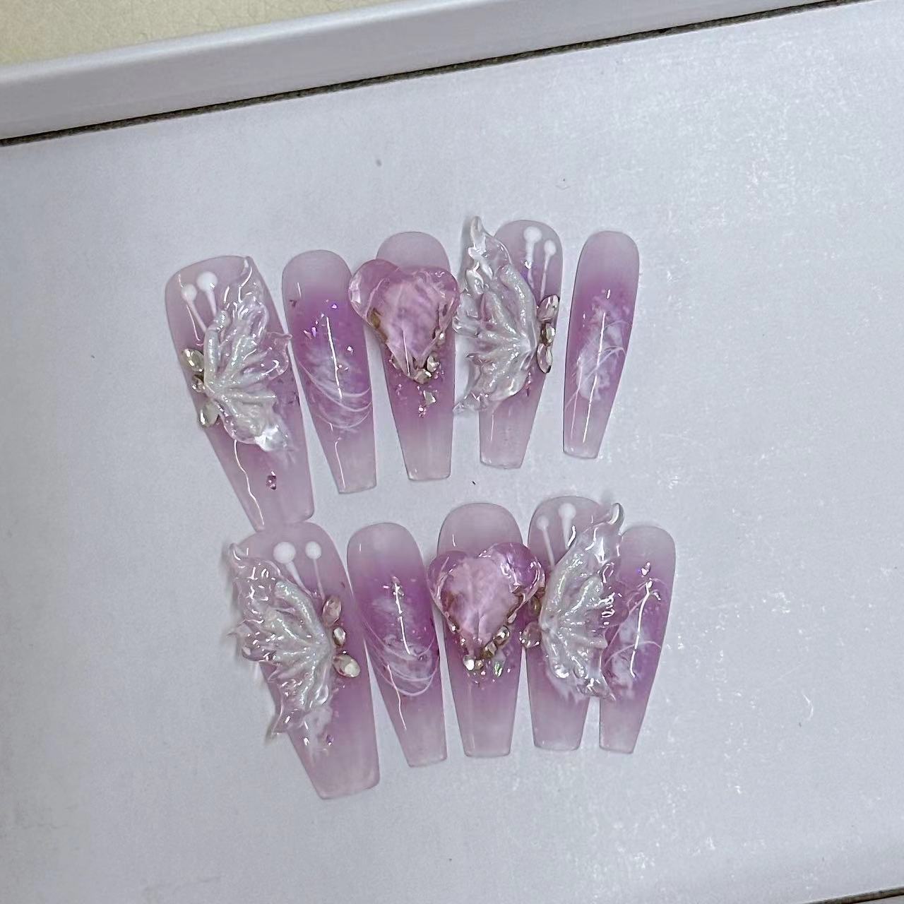 Nails 026-Fairy Icicle Butterfly Nail Art