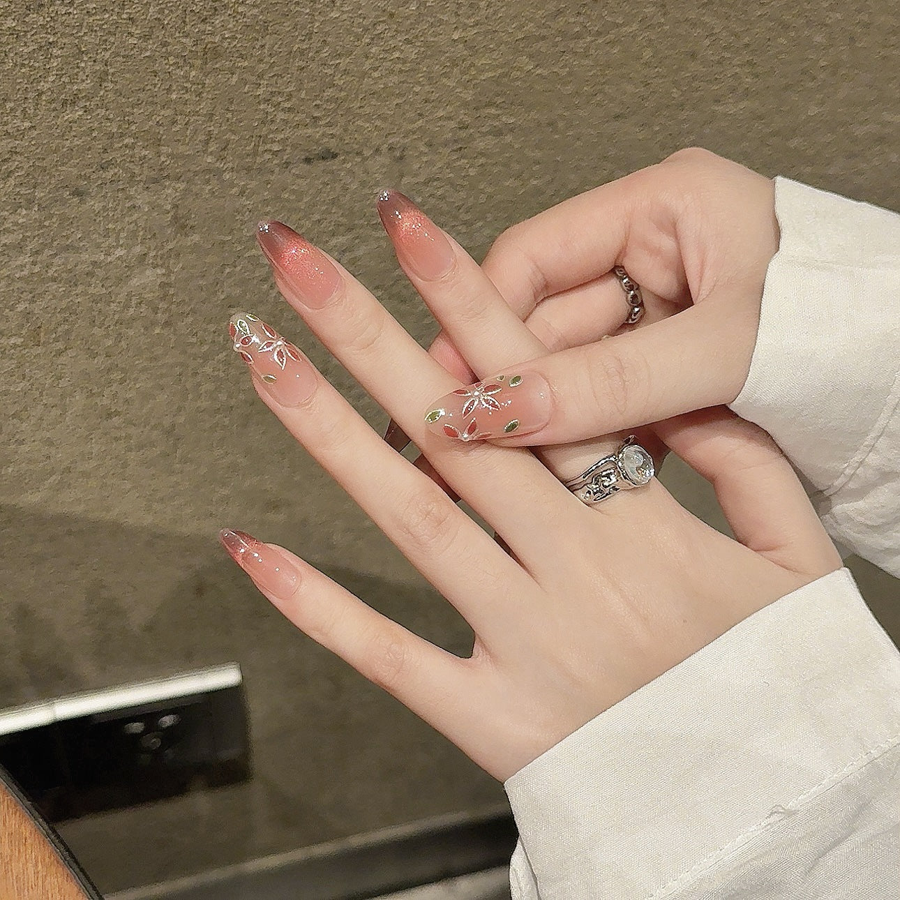 Nails 238-Pear Drop White Nail Art
