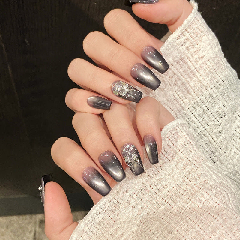 Nails 237-Dream Invisible Butterfly Sequin Glass Bead Manicure