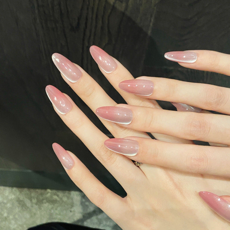 Nails 262-Plum Berry Blush Gradient Nail Art