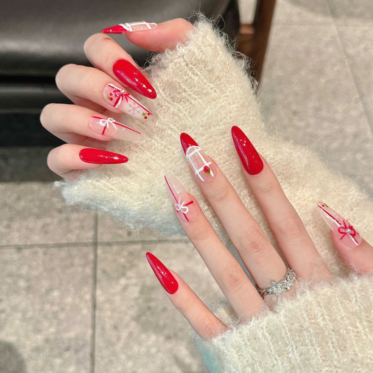 Nails 157-Creamy Cheddar Strawberry Cherry Pastry Manicure