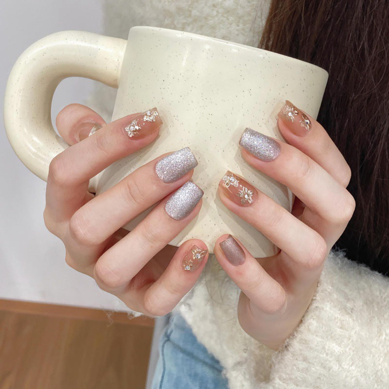 Nails 299-Enameled Ice Flower Star River Flower Nail Art