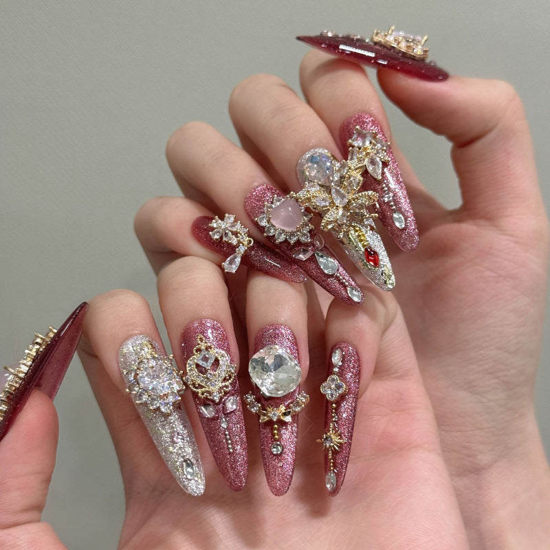 Nails 008-Absolute Beauty Gold Dust Zirconia Nail Art