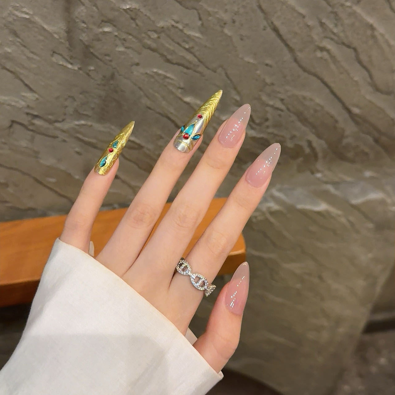 Nails 290-Courtly Equestrian Afternoon Tea Nail Art