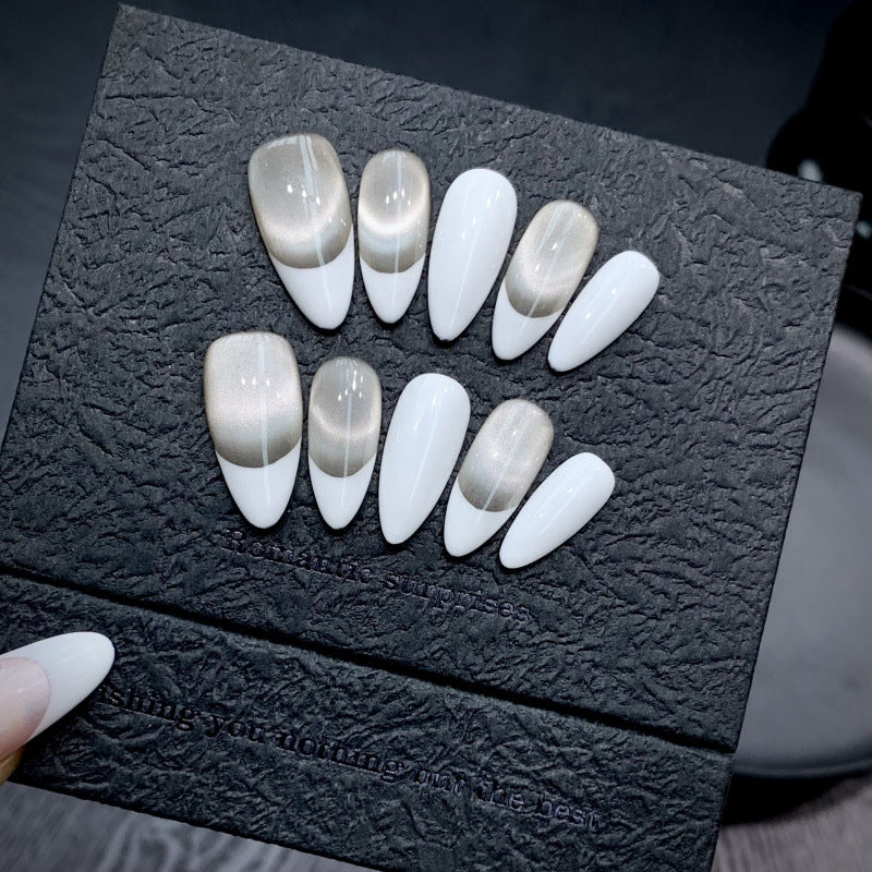 Nails 225-Minimalist French White Manicure
