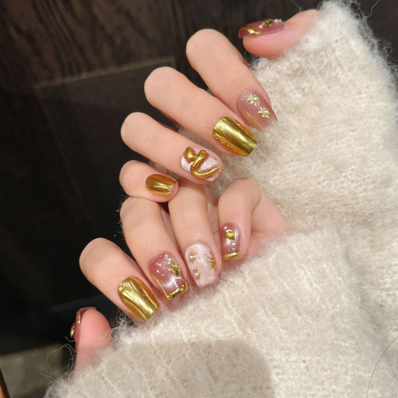 Nails 320-Golden Snake New Year Nail Art