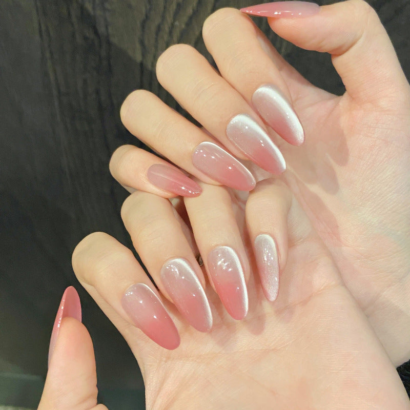 Nails 262-Plum Berry Blush Gradient Nail Art