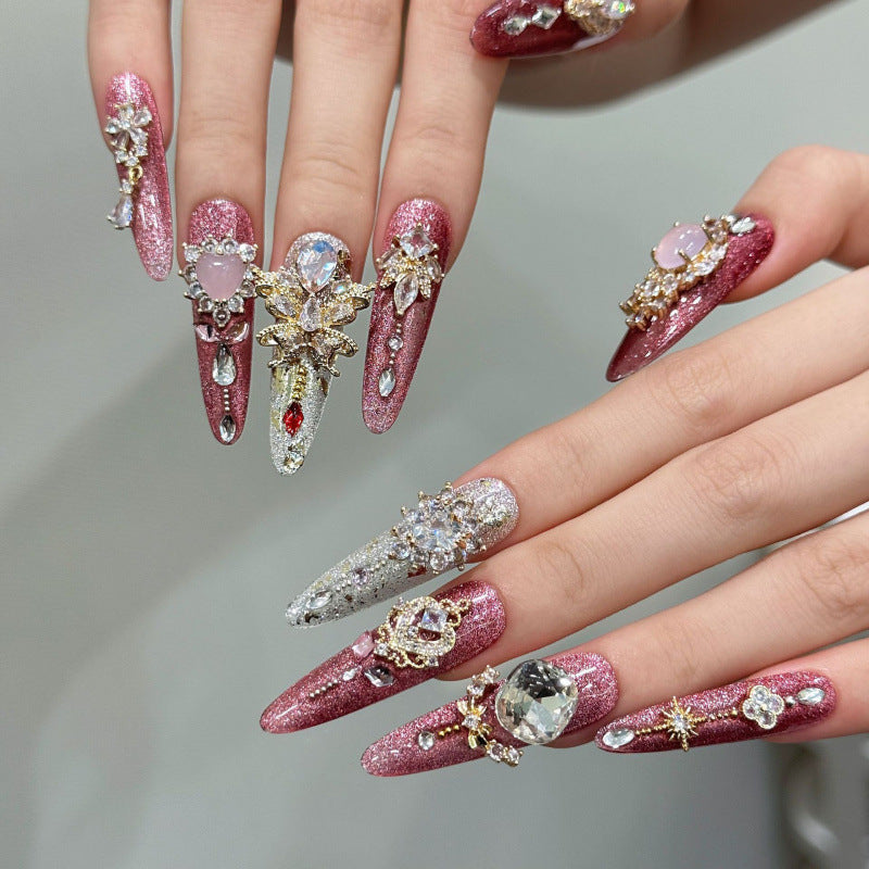 Nails 008-Absolute Beauty Gold Dust Zirconia Nail Art