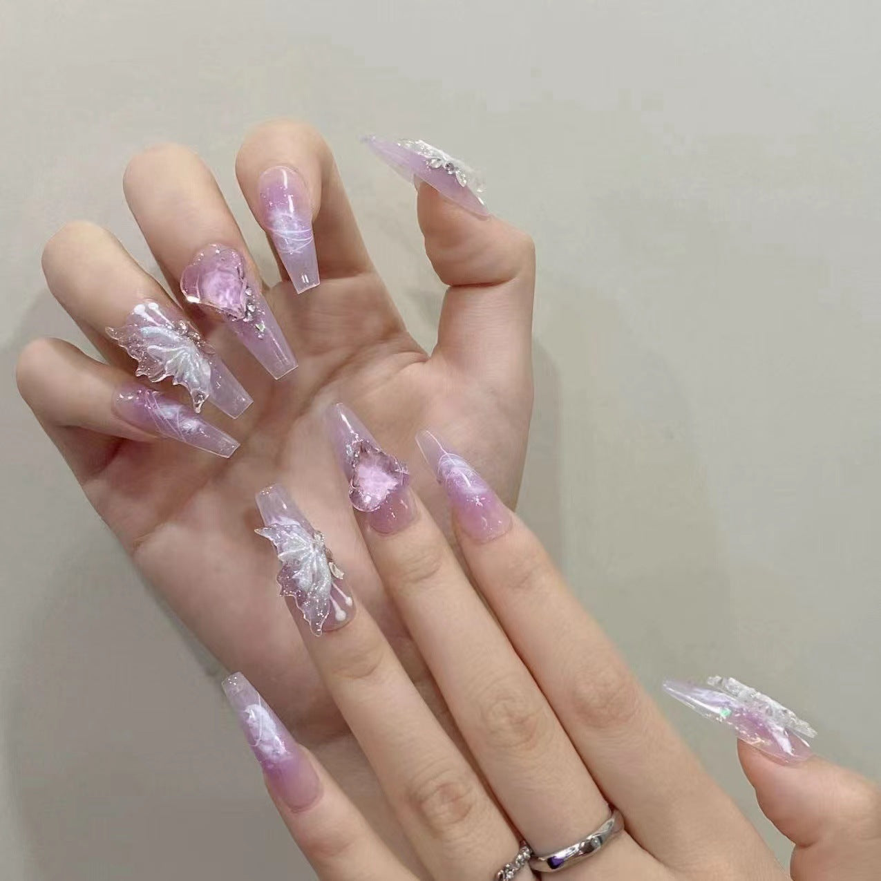 Nails 026-Fairy Icicle Butterfly Nail Art