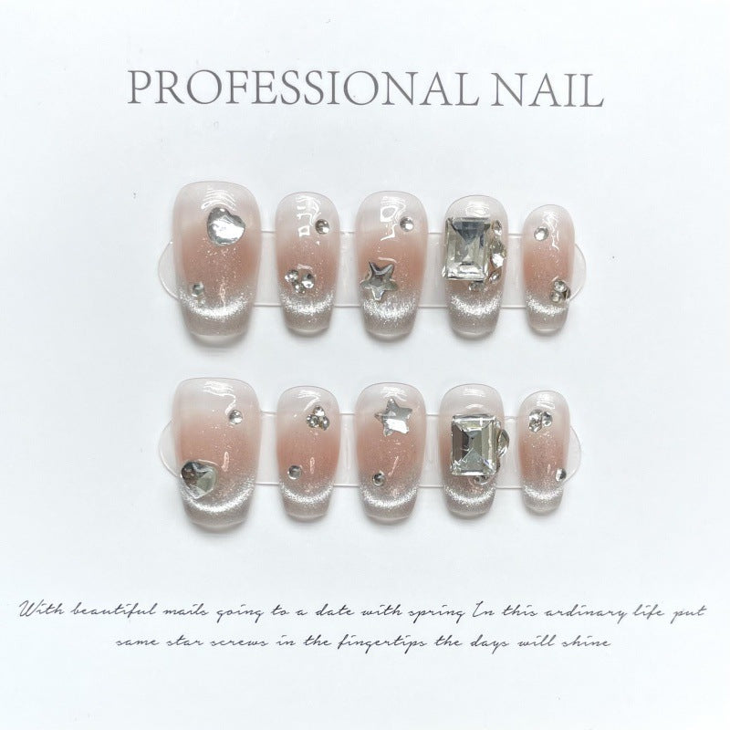Nails 179-Shimmering Cat Eye Nail Art