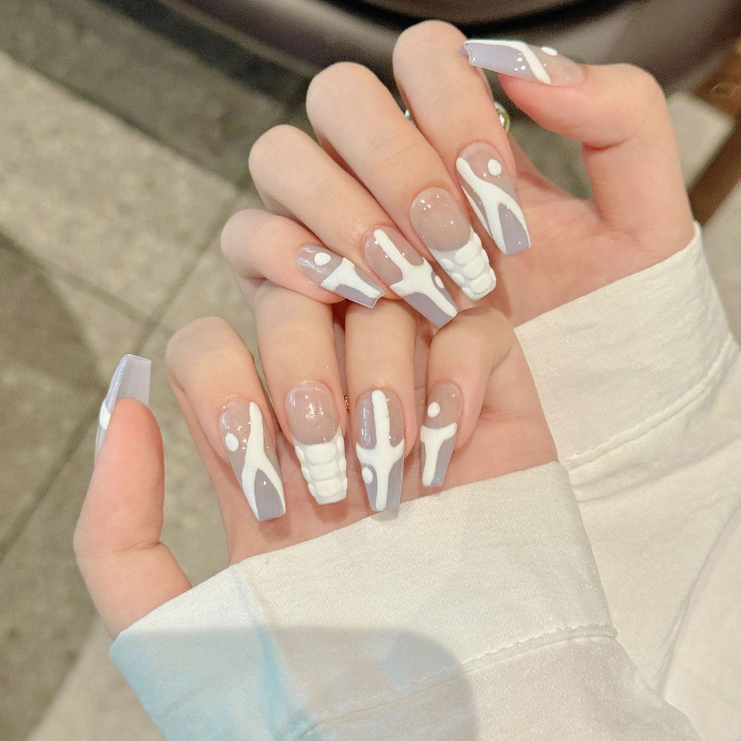 Nails 203-Swishy Blue Spice Girl Whitening Nail Art