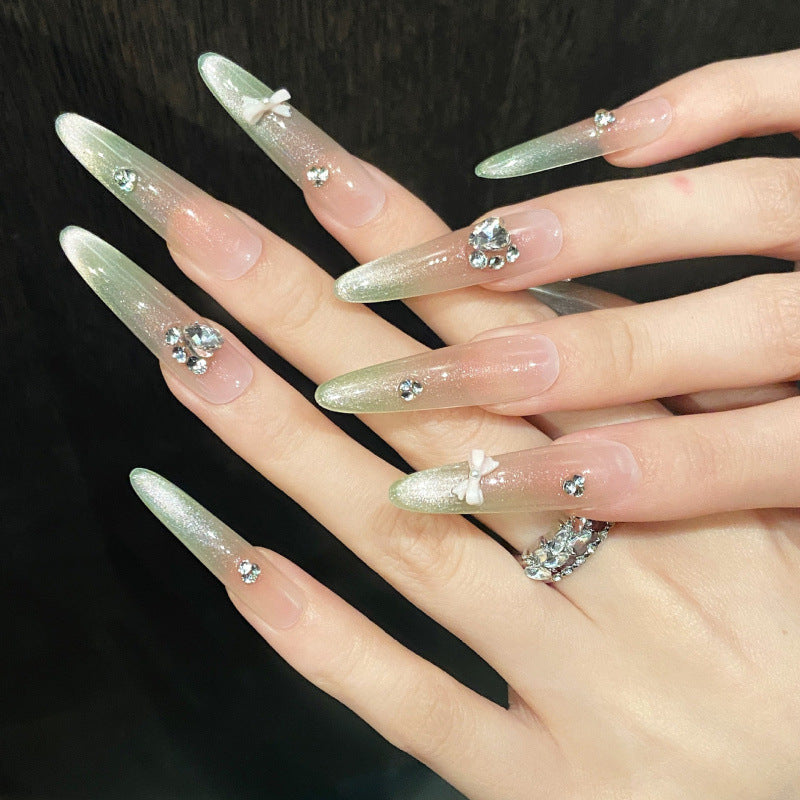 Nails 156-Creamy Guava Green Fresh Nail Art