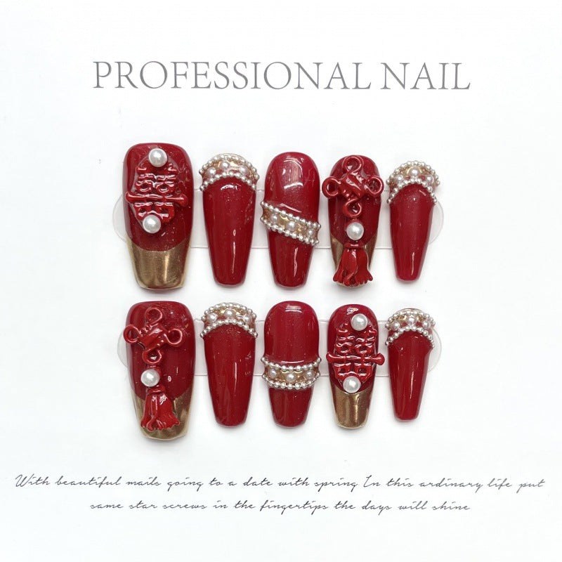 Nails 161-Wedding Toast Nail Art