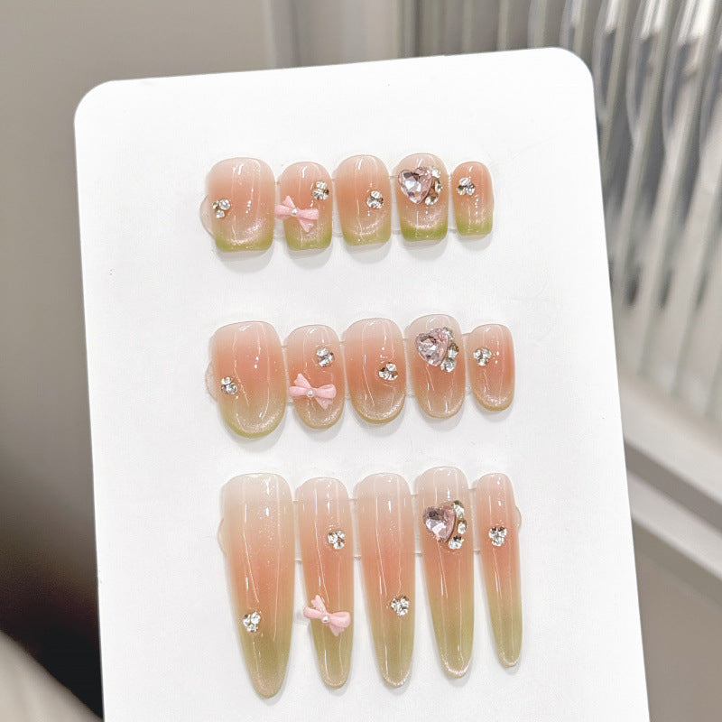 Nails 156-Creamy Guava Green Fresh Nail Art