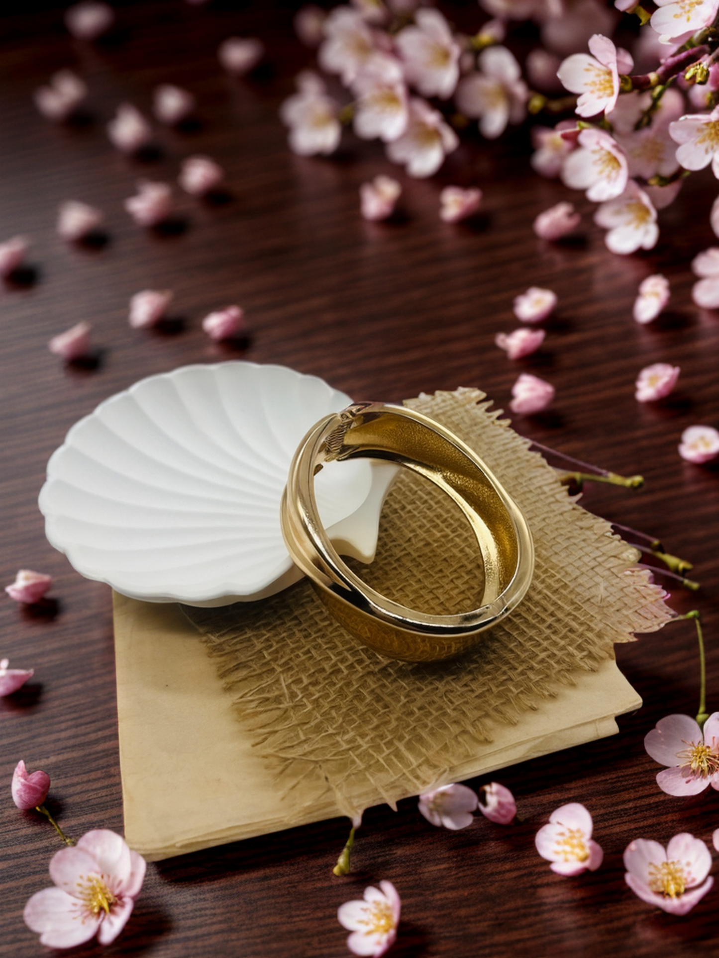 Gold wave chunky bracelet