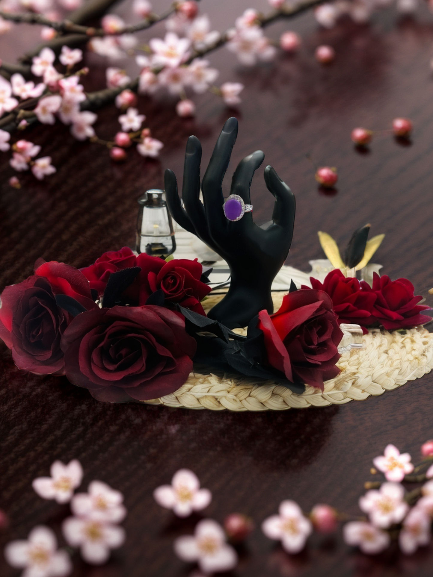Purple gemstone ring