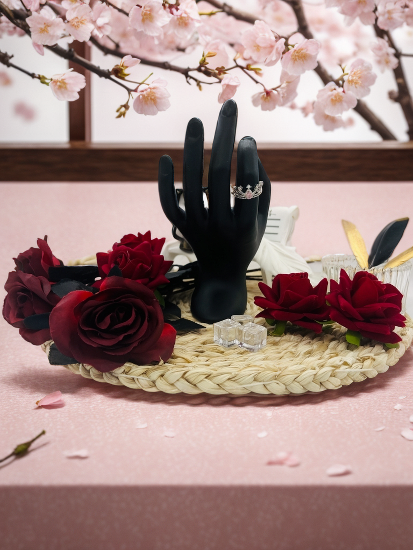 Princess pink diamond ring