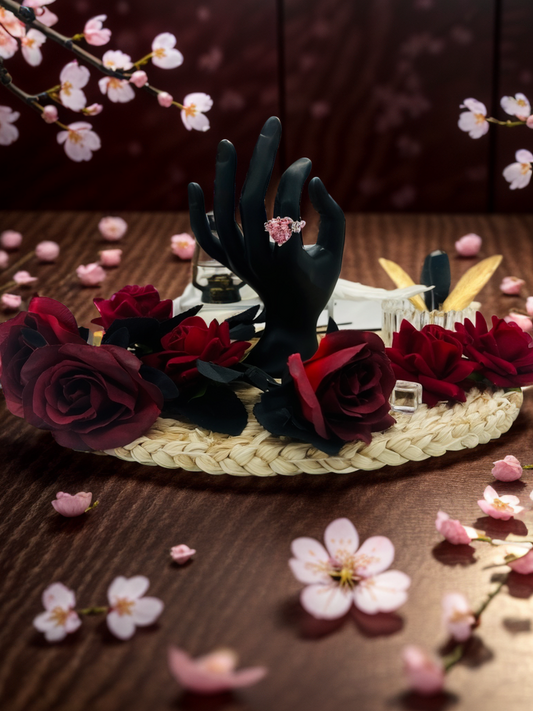 Pink diamond love ring
