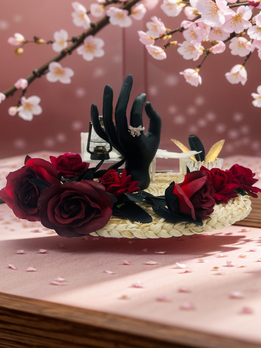 Pink diamond bow ring