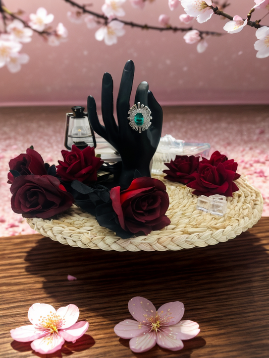 Lake blue diamond daisy ring
