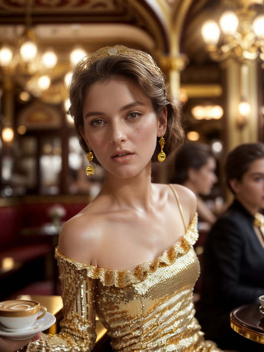 Gold pearl drop earrings