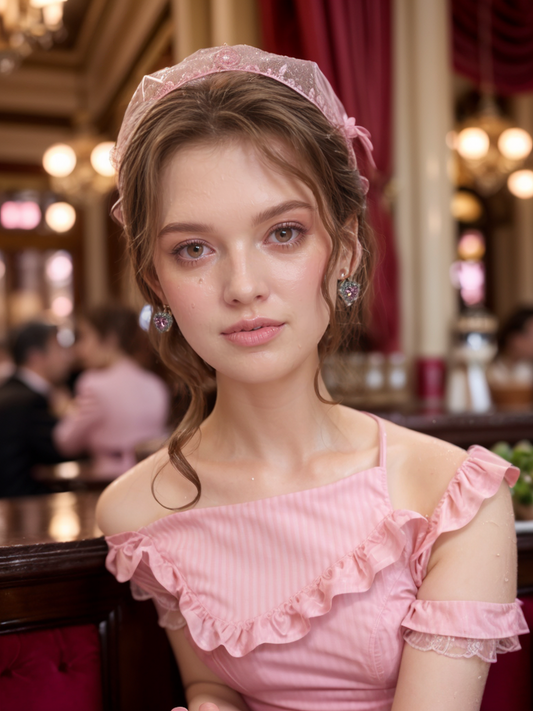 Pink diamond heart shaped earrings