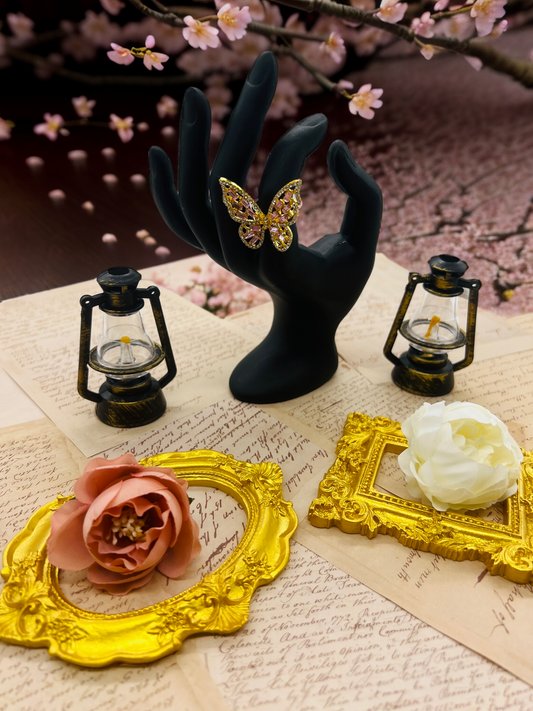 Butterfly ring for Pink-Gold