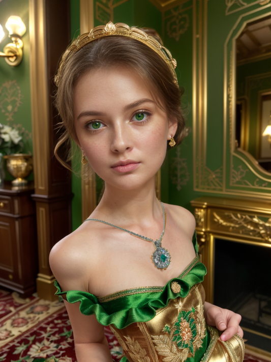 Light green diamond flower necklace