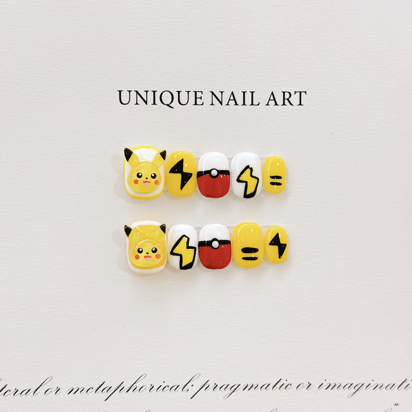 Nails 137- Pikachu Cute Shorts Nail Art