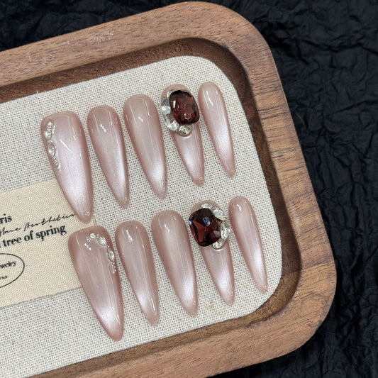 Nails 301-Luminous Party Ice Stacked Diamonds Nail Art