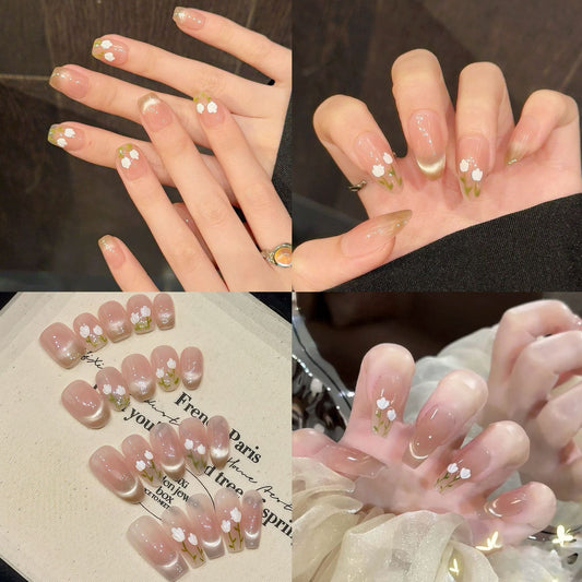 Nails 036-Ice Crystal Tulip Manicure