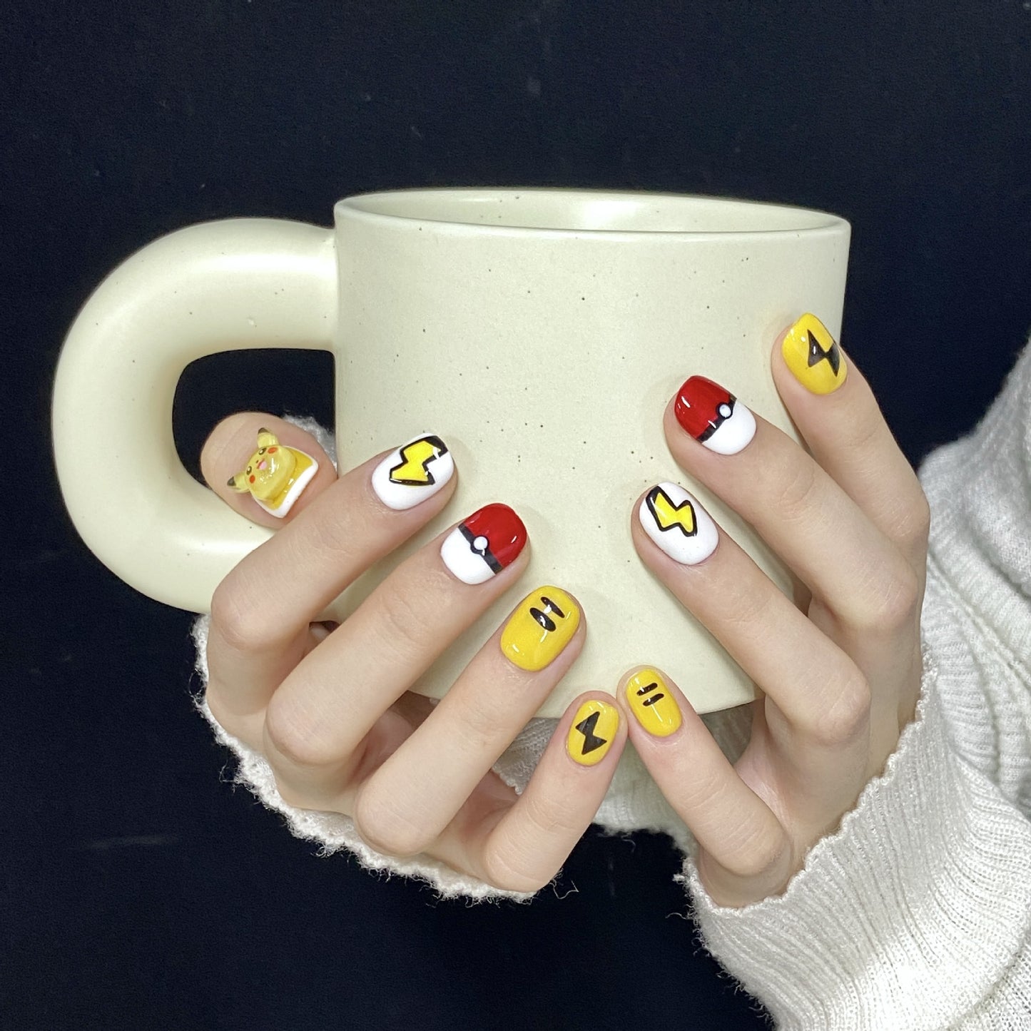 Nails 137- Pikachu Cute Shorts Nail Art