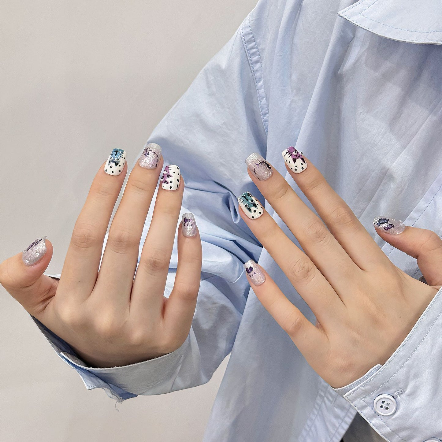 Nails 294-Illuminating Aurora Powder Nail Art