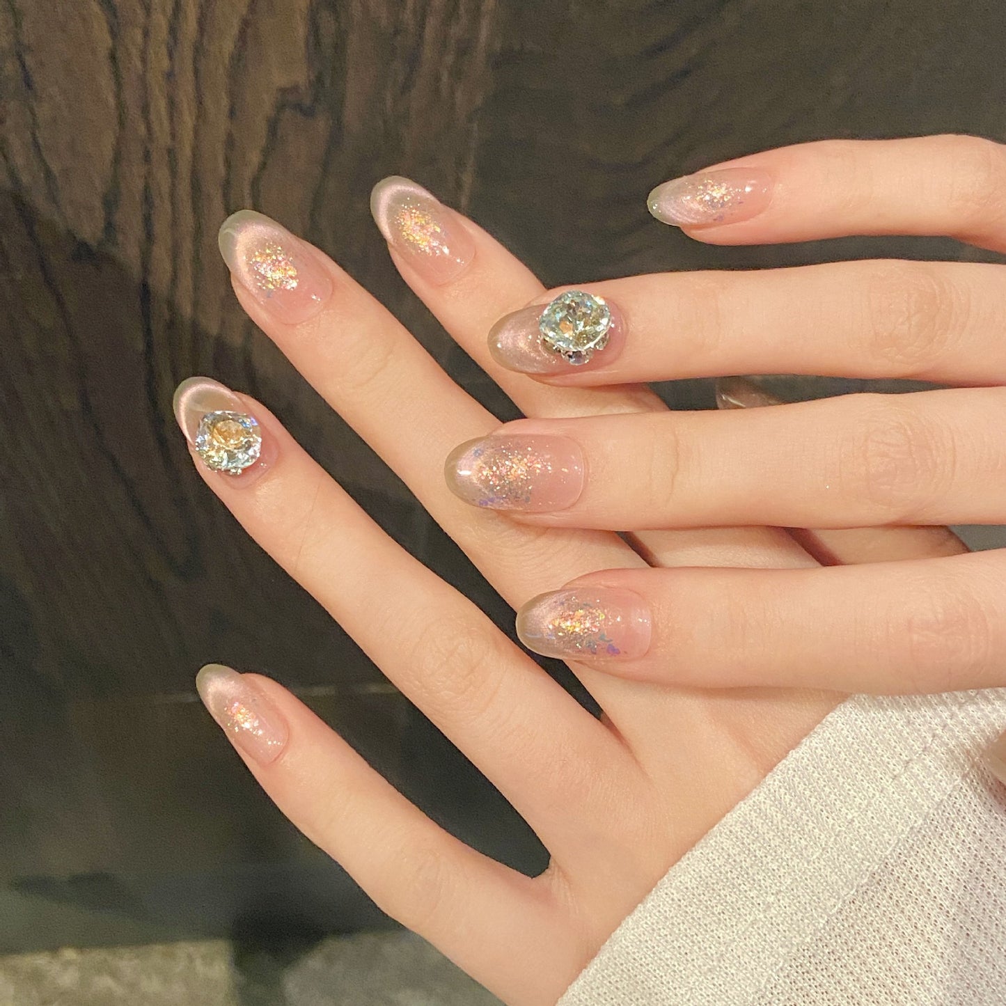 Nails 259-Stream Core Baroque Cat Eye Short Manicure