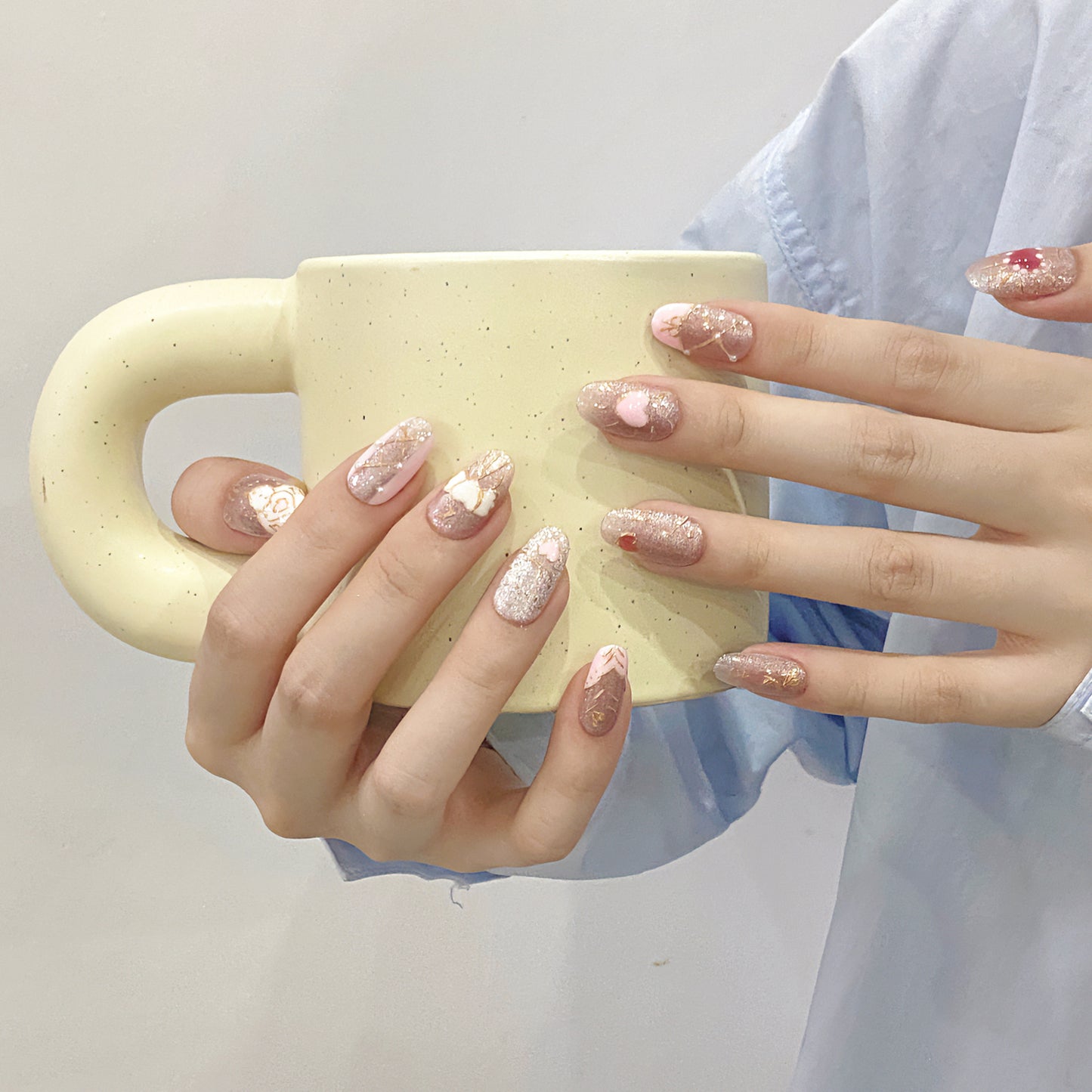 Nails 171-Seal the heart lock love boutique hand-painted manicure