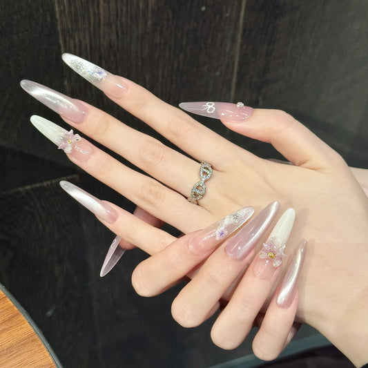 Nails 011-One Way Flowers Dried Flower Nail Art