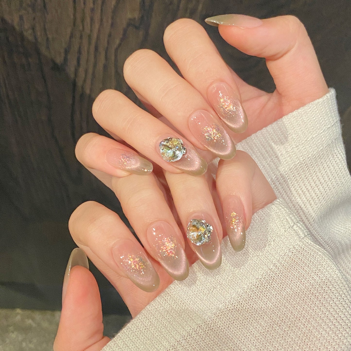 Nails 259-Stream Core Baroque Cat Eye Short Manicure