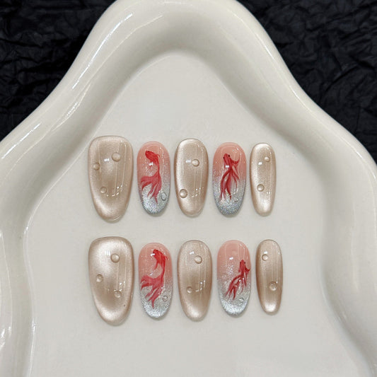 Nails 160-Good Luck Koi Nail Art