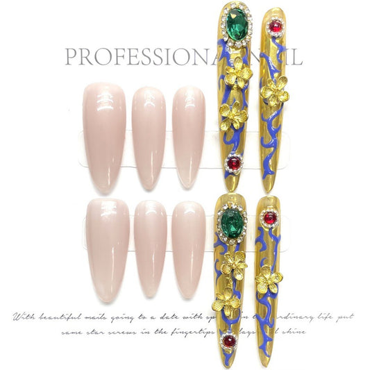 Nails 289-Courtly Noblewoman Afternoon Tea Nail Art