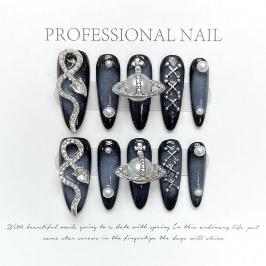 Nails 144-Saturn Snake Metallic Hottie Nail Art