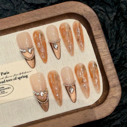 Nails 311-Murad Gold Brown Cat Eye Manicure