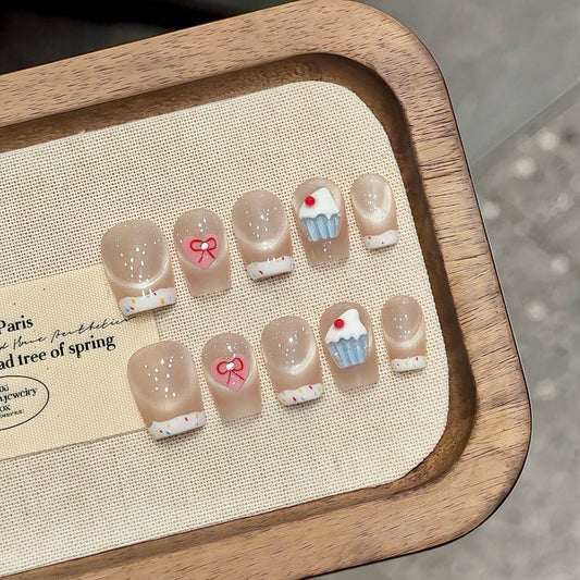 Nails 307-Milkshake Cake Manicure