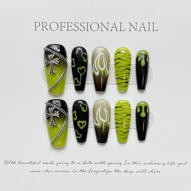 Nails 096-Forest Spirit Green Manicure