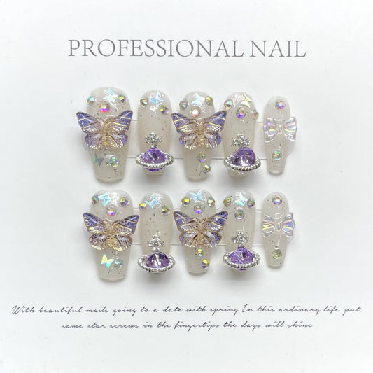 Nails 108-Aurora Planet Mauve Nail Art