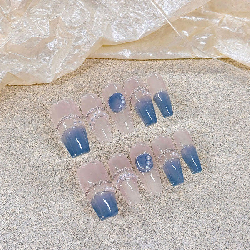 Nails 091-Blue Baroque Nail Art