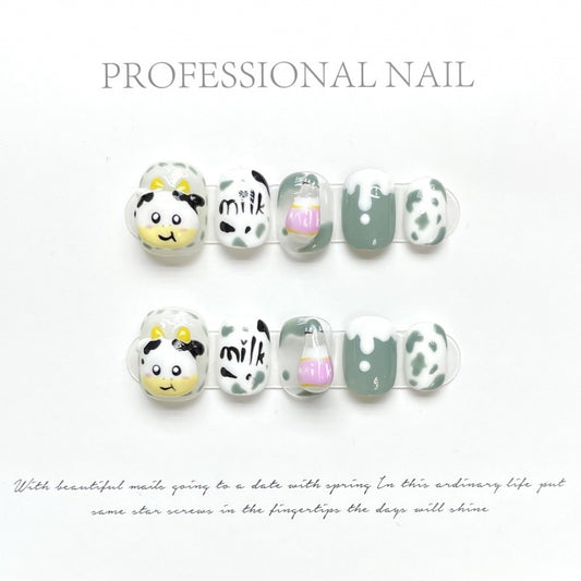 Nails 015-Handmade Pinched and Styled Monogram Nail Art