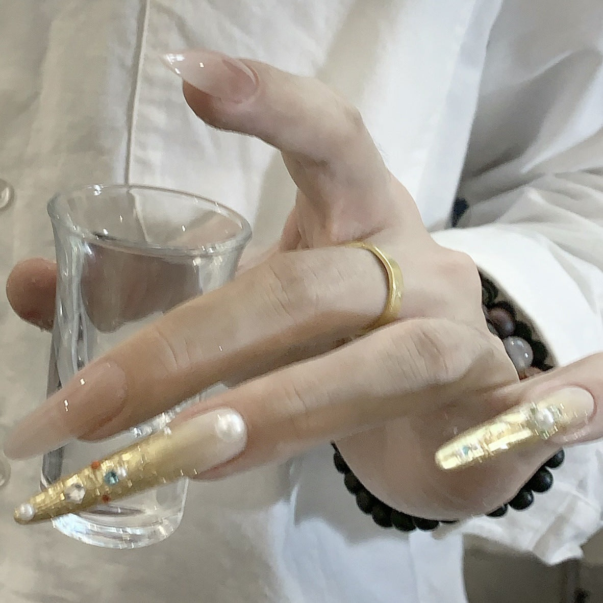 Nails 151-Champagne Moments Nail Art