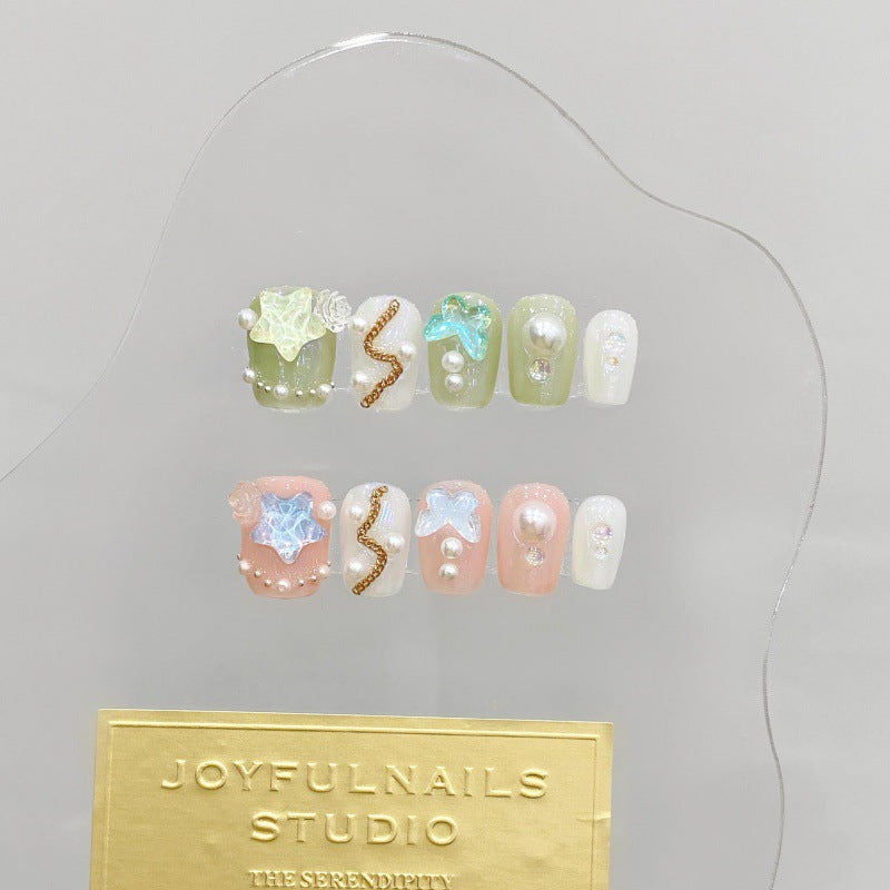 Nails 337-Dopamine Starburst Nail Art
