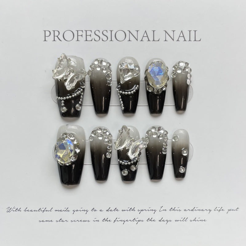Nails 067-Star Crystal Butterfly Nail Art